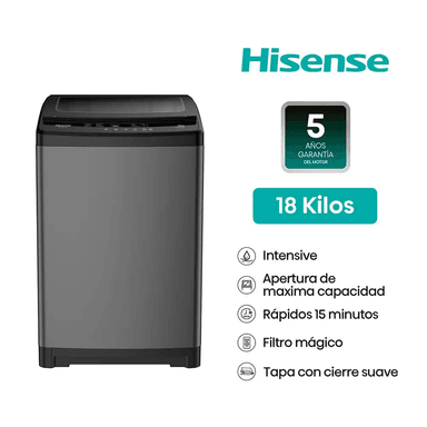 LAVADORA AUTOMÁTICA HISENSE WT3W1823UT 18KG GRAFITO - 2