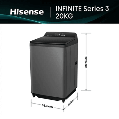 LAVADORA AUTOMÁTICA HISENSE WT3I2023UT 20KG GRAFITO - 3