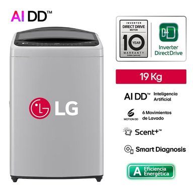 LAVADORA AUTOMÁTICA LG WT19DV6T 19KG GRIS