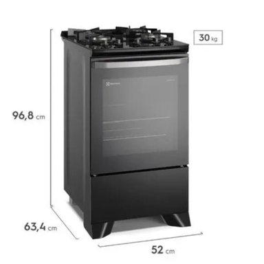 COCINA GAS ELECTROLUX FE4GP4H 20' NEGRO 4 HORNILLAS - 2