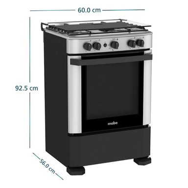 COCINA GAS MABE CMP6011FG1 24' SILVER 4 HORNILLAS - 3