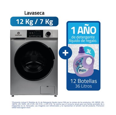 LAVASECA INDURAMA LRI-312C 12KG/7KG BLANCA