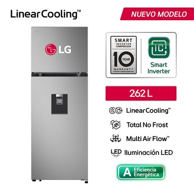 REFRIGERADORA LG 262L VT26WPY C/D PLATEADO