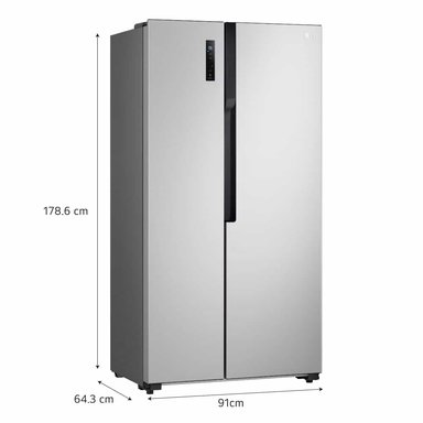 REFRIGERADORA LG LS51BPP 509L MULTI AIR FLOW SIDE BY SIDE PLATEADA - 2