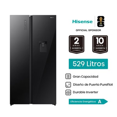 REFRIGERADORA SIDE BY SIDE HISENSE 529L BCD-558W C/D NEGRO - 1