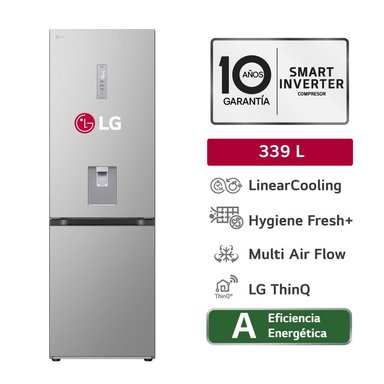 REFRIGERADORA LG GB37SPY 339 L DOORCOOLING PLATEADA - 1