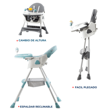 SILLA COMER EBABY DALI VERDE RECLINABLE + PLATITO GRATIS - 3