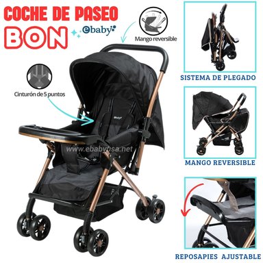 COCHE DE PASEO PARA BEBE BON NEGRO EBABY