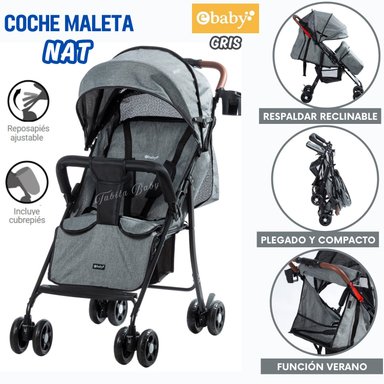 COCHE PASEO EBABY GRIS BEBE PLEGABLE NAT