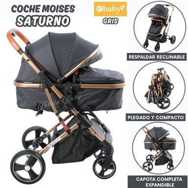 COCHE CUNA MOISÉS SATURNO GRIS- EBABY