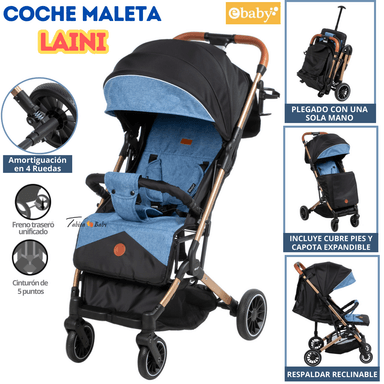 COCHE MALETA PLEGABLE LAINI AZUL