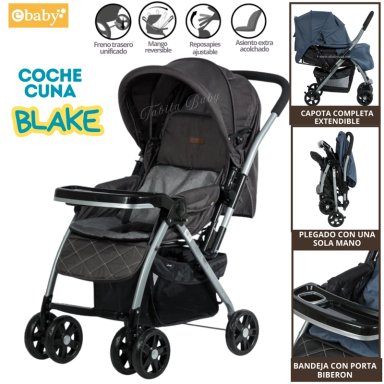 COCHE CUNA PARA BEBE BLAKE NEGRO