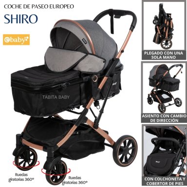 COCHE CUNA DE LUJO SHIRO GRIS