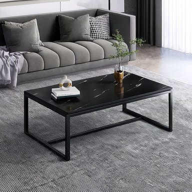 MESA DE CENTRO NEGRA ESTILO MODERNO Y MINIMALISTA - 1