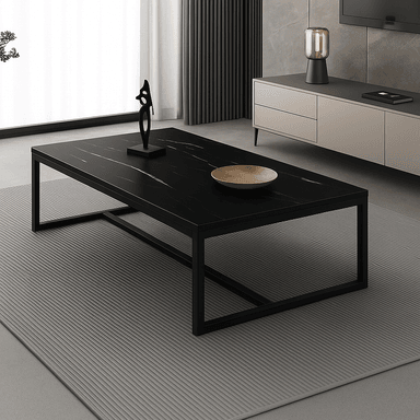 MESA DE CENTRO NEGRA ESTILO MODERNO Y MINIMALISTA - 2