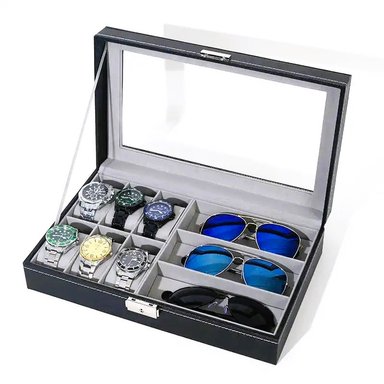 ORGANIZADOR RELOJERO LENTES Y RELOJES NEGRO