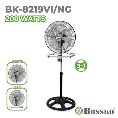 VENTILADOR BOSSKO DE 5 ASPAS 3 EN 1 DE 200W– NEGRO