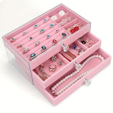ORGANIZADOR DE JOYAS ACRÍLICO DE LUJO CON 3 NIVELES