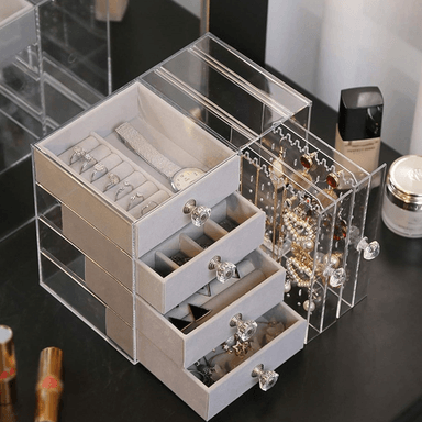 ORGANIZADOR DE ANILLOS Y PENDIENTES TRANSPARENTE A PRUEBA DE POLVO