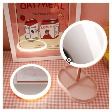 ESPEJO PARA MAQUILLAJE CON LUZ LED Y BASE ORGANIZADORA - 3