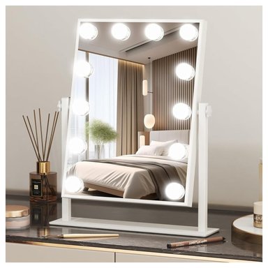 ESPEJO DE MAQUILLAJE CON LUCES LED DE 41X30 CM BLANCO
