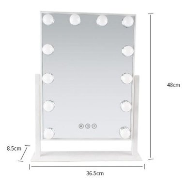 ESPEJO DE MAQUILLAJE CON LUCES LED DE 41X30 CM BLANCO - 6