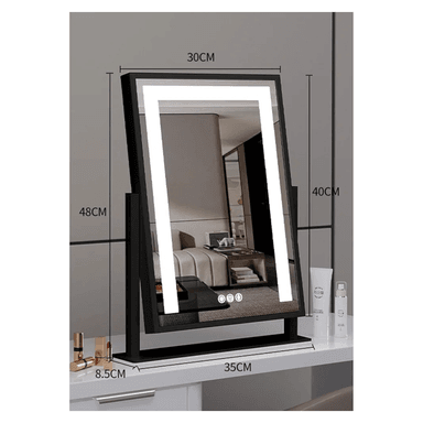 ESPEJO DE MAQUILLAJE CON LUCES LED TÁCTIL DE 48X30 CM BLANCO - 4