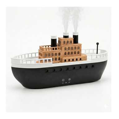 HUMIDIFICADOR Y DIFUSOR DE AROMAS DISEÑO BARCO DE VAPOR CLÁSICO - TEMPORIZADOR - 3