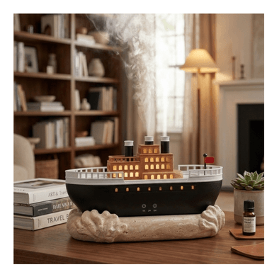 HUMIDIFICADOR Y DIFUSOR DE AROMAS DISEÑO BARCO DE VAPOR CLÁSICO - TEMPORIZADOR - 6