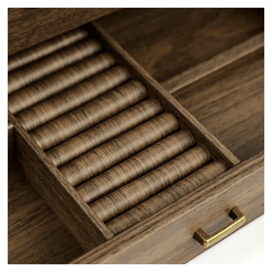 ORGANIZADOR DE RELOJES DE MADERA DE 12 COMPARTIMENTOS CON CAJÓN JOYERO Y TAPA DE VIDRIO - 3