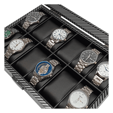 ORGANIZADOR DE RELOJES PREMIUM 12 COMPARTIMIENTOS - FIBRA DE CARBONO - 4