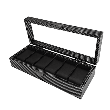 ORGANIZADOR DE RELOJES PREMIUM 6 COMPARTIMIENTOS - FIBRA DE CARBONO - 2