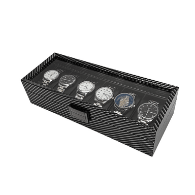 ORGANIZADOR DE RELOJES PREMIUM 6 COMPARTIMIENTOS - FIBRA DE CARBONO - 4