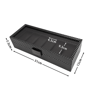 ORGANIZADOR DE RELOJES PREMIUM 6 COMPARTIMIENTOS - FIBRA DE CARBONO - 7
