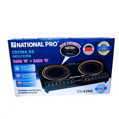 COCINA PIE A INDUCCIÓN ELÉCTRICA NATIONAL 2 HORNILLAS PRO DOBLE HORNILLA TECNOLOGÍA ALEMÁN TÁCTIL - 2