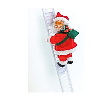 ADORNO NAVIDEÑO PAPA NOEL ROJO MUÑECO CON ESCALERA - 2