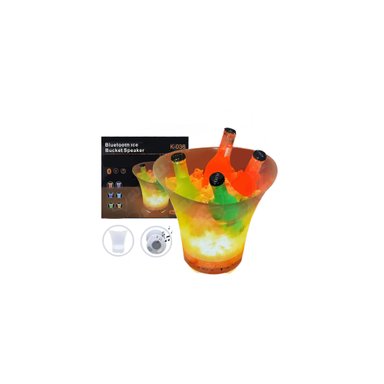 PARLANTE HIELERA ICE BUCKET PORTATIL  RECARGABLE 7 LITROS BLUETOOTH LUCES LED