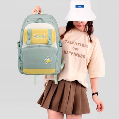 MOCHILA HANNA PARA COLEGIO - VERDE