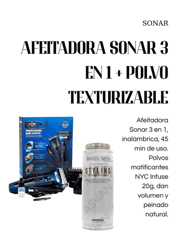 AFEITADORA SONAR 3 EN 1 + POLVO TEXTURIZABLE - 2