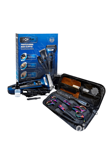KIT DE TIJERAS PARA EL CABELLO + AFEITADORA SONAR 3 EN 1