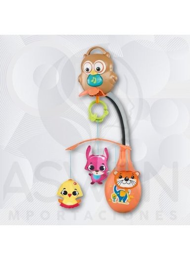 JUEGO MÓVIL CUNA NARANJA BUHO PARA BEBES - 2