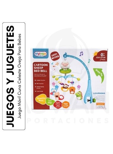 JUEGO MÓVIL CUNA CELESTE OVEJA PARA BEBES - 1