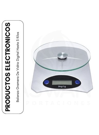 BALANZA GRAMERA DE VIDRIO DIGITAL HASTA 5 KILOS - 1