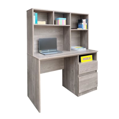 ESCRITORIO CON ESTANTE Y CAJONERA 120 CM MODELO MEV MACCHIATO - TEMEL - 3