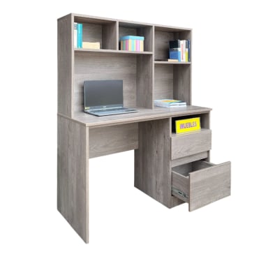 ESCRITORIO CON ESTANTE Y CAJONERA 120 CM MODELO MEV MACCHIATO - TEMEL - 5