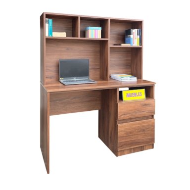 ESCRITORIO CON ESTANTE Y CAJONERA 120 CM CATANIA – MEV