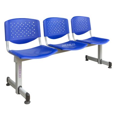 BANCA DE ESPERA TÁNDEM DE 3 ASIENTOS COLOR AZUL – MODELO T3 – TEMEL