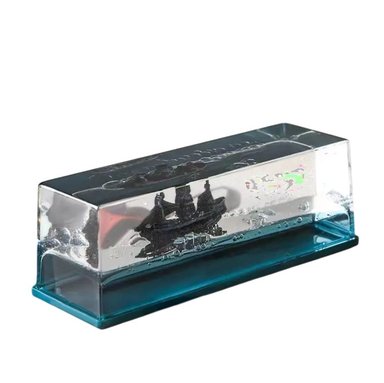 ADORNO CON BARCO INSUMERGIBLE PERLA NEGRA