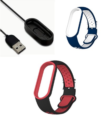 CORREA SILICONA CON HEBILLA X 2 + CARGADOR XIAOMI MI BAND 4