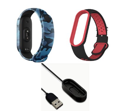 CORREA SILICONA CON CAMUFLADA Y CON HEBILLA + CARGADOR XIAOMI MI BAND 4